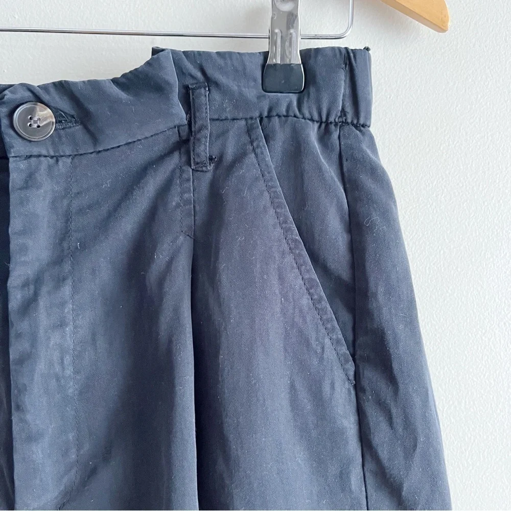 Zara High Waisted Paperbag Shorts in Black/Charcoal Grey, Size Large - Picture 4 of 8